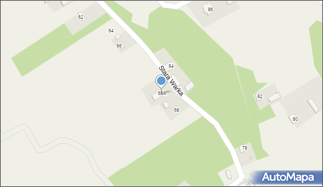 Stara Warka, Stara Warka, 68A, mapa Stara Warka