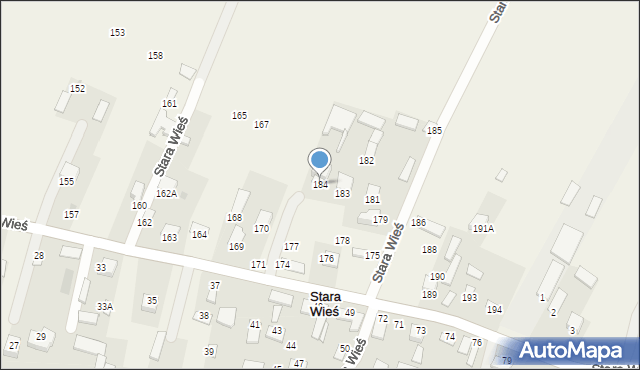 Stara Wieś, Stara Wieś, 184, mapa Stara Wieś