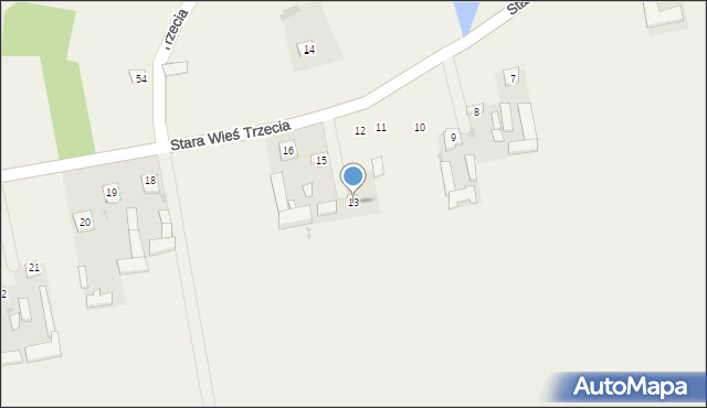 Stara Wieś Trzecia, Stara Wieś Trzecia, 13, mapa Stara Wieś Trzecia