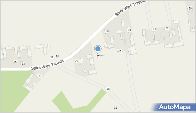 Stara Wieś Trzecia, Stara Wieś Trzecia, 27, mapa Stara Wieś Trzecia