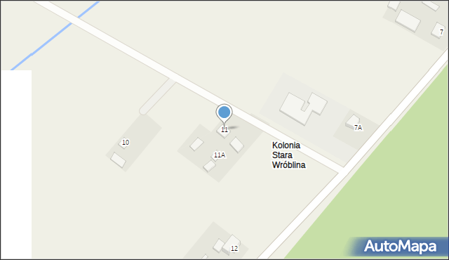 Stara Wróblina, Stara Wróblina, 11, mapa Stara Wróblina