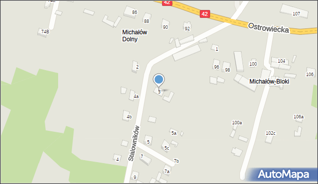 Starachowice, Stalowników, 3, mapa Starachowic