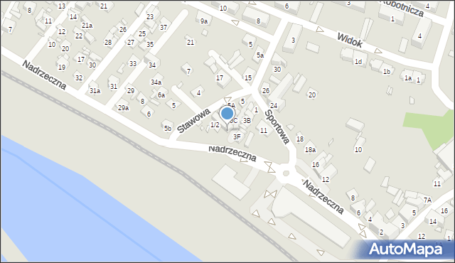 Starachowice, Stawowa, 1, mapa Starachowic