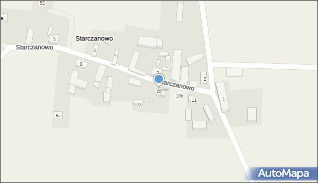 Starczanowo, Starczanowo, 10, mapa Starczanowo