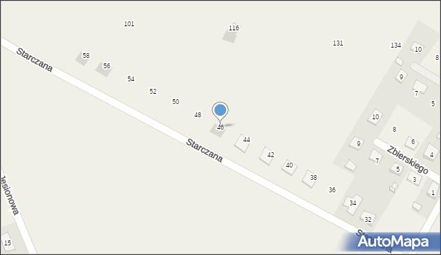 Starczanowo, Starczana, 46, mapa Starczanowo