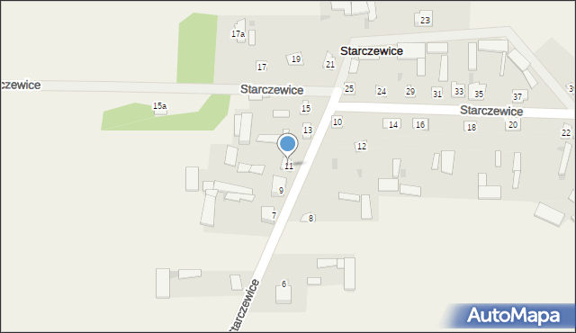Starczewice, Starczewice, 11, mapa Starczewice
