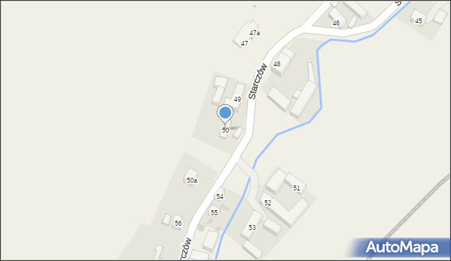 Starczów, Starczów, 50, mapa Starczów
