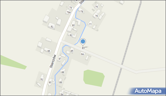 Starczów, Starczów, 83, mapa Starczów