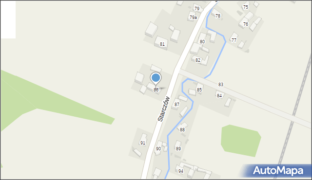 Starczów, Starczów, 86, mapa Starczów