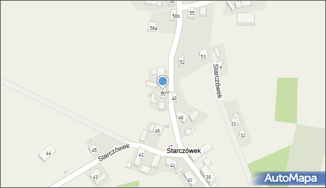 Starczówek, Starczówek, 50, mapa Starczówek