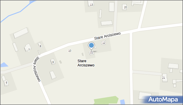 Stare Arciszewo, Stare Arciszewo, 11, mapa Stare Arciszewo