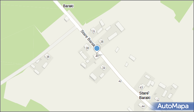 Stare Baraki, Stare Baraki, 40, mapa Stare Baraki
