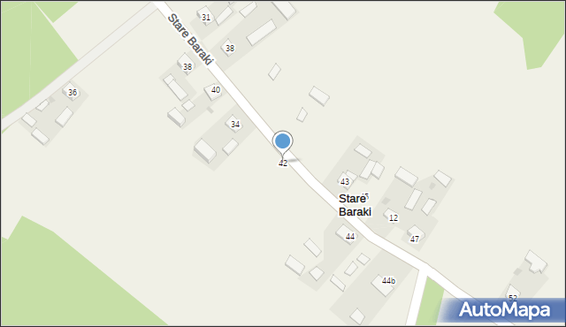 Stare Baraki, Stare Baraki, 42, mapa Stare Baraki