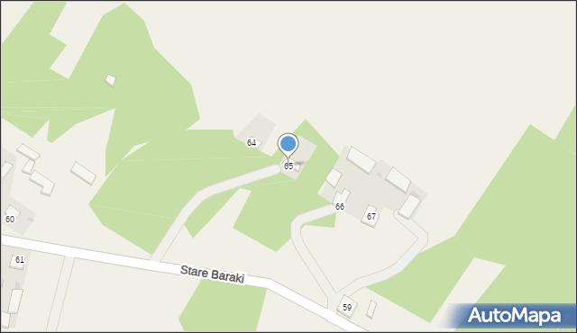 Stare Baraki, Stare Baraki, 65, mapa Stare Baraki