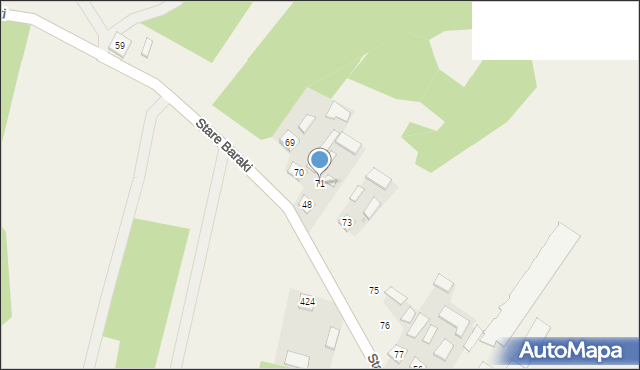 Stare Baraki, Stare Baraki, 71, mapa Stare Baraki