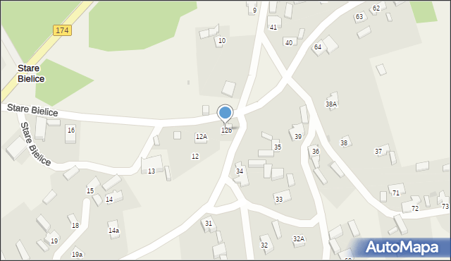 Stare Bielice, Stare Bielice, 12b, mapa Stare Bielice