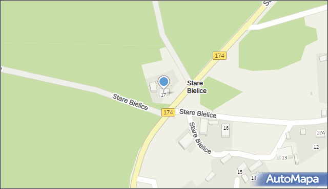 Stare Bielice, Stare Bielice, 17, mapa Stare Bielice