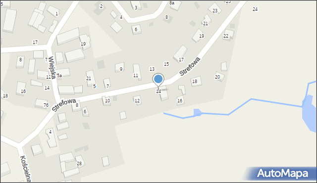 Stare Bielice, Strefowa, 14, mapa Stare Bielice
