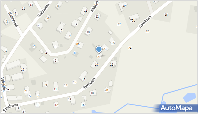 Stare Bielice, Strefowa, 21, mapa Stare Bielice