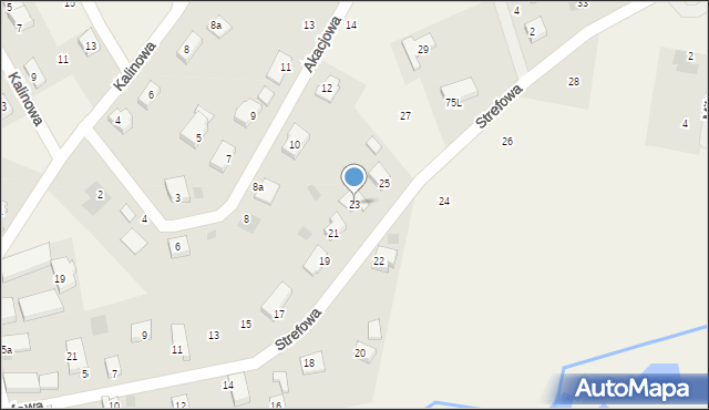 Stare Bielice, Strefowa, 23, mapa Stare Bielice