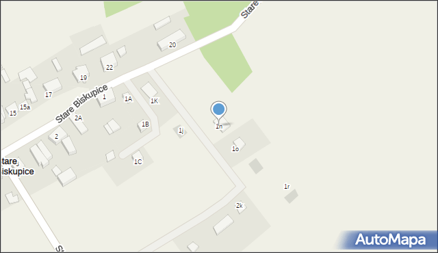 Stare Biskupice, Stare Biskupice, 1n, mapa Stare Biskupice