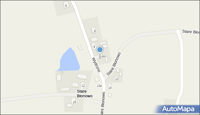 Stare Błonowo, Stare Błonowo, 11, mapa Stare Błonowo