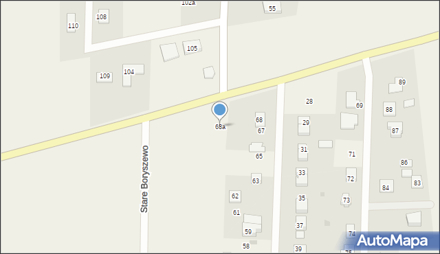 Stare Boryszewo, Stare Boryszewo, 68a, mapa Stare Boryszewo