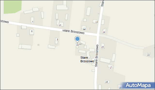 Stare Brzozowo, Stare Brzozowo, 11, mapa Stare Brzozowo