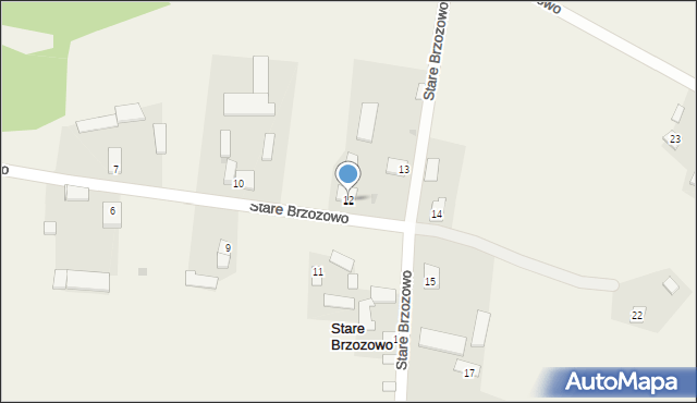 Stare Brzozowo, Stare Brzozowo, 12, mapa Stare Brzozowo