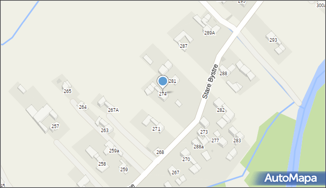 Stare Bystre, Stare Bystre, 274, mapa Stare Bystre