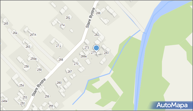 Stare Bystre, Stare Bystre, 279, mapa Stare Bystre