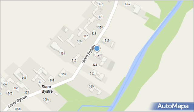 Stare Bystre, Stare Bystre, 315, mapa Stare Bystre
