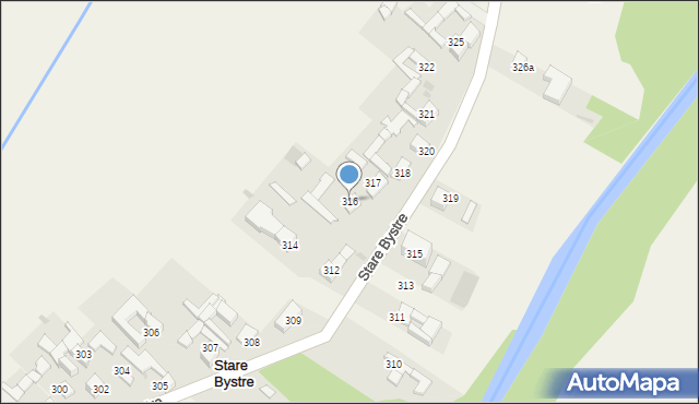 Stare Bystre, Stare Bystre, 316, mapa Stare Bystre