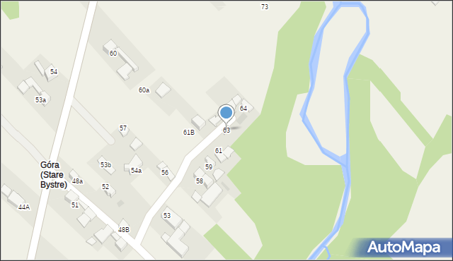 Stare Bystre, Stare Bystre, 63, mapa Stare Bystre