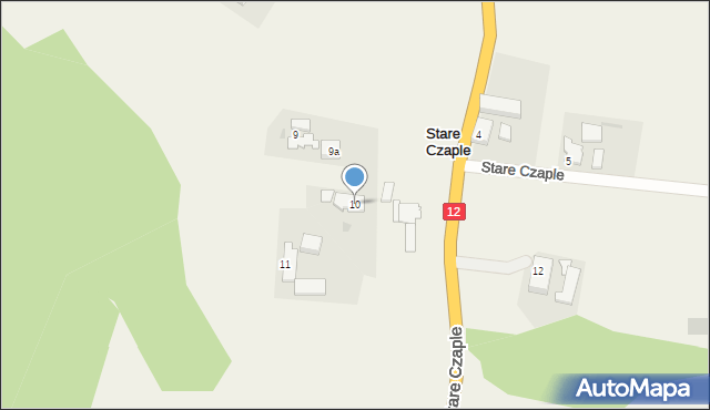 Stare Czaple, Stare Czaple, 10, mapa Stare Czaple