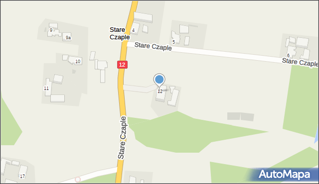 Stare Czaple, Stare Czaple, 12, mapa Stare Czaple