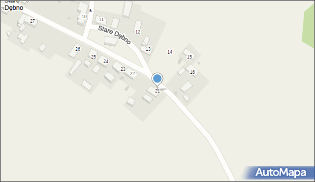 Stare Dębno, Stare Dębno, 21, mapa Stare Dębno