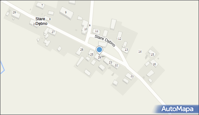 Stare Dębno, Stare Dębno, 24, mapa Stare Dębno