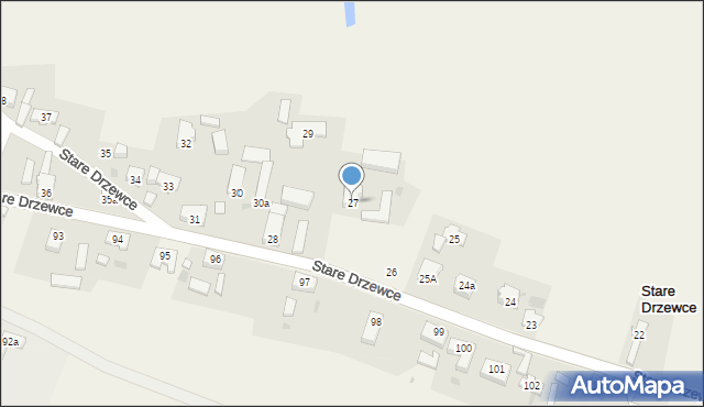 Stare Drzewce, Stare Drzewce, 27, mapa Stare Drzewce