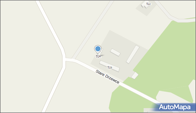 Stare Drzewce, Stare Drzewce, 51A, mapa Stare Drzewce
