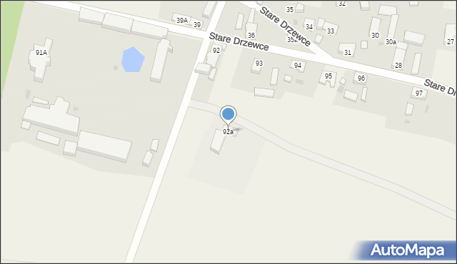 Stare Drzewce, Stare Drzewce, 92a, mapa Stare Drzewce