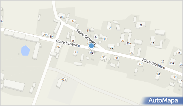 Stare Drzewce, Stare Drzewce, 94, mapa Stare Drzewce