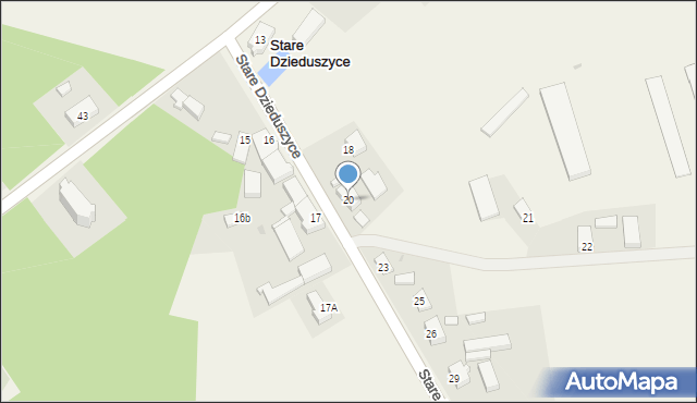 Stare Dzieduszyce, Stare Dzieduszyce, 20, mapa Stare Dzieduszyce