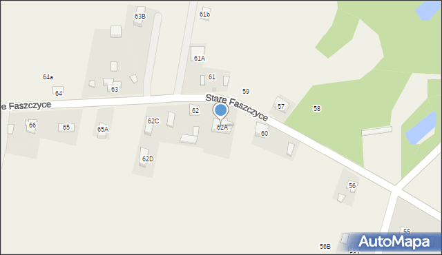 Stare Faszczyce, Stare Faszczyce, 62A, mapa Stare Faszczyce