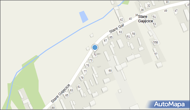 Stare Gajęcice, Stare Gajęcice, 71, mapa Stare Gajęcice