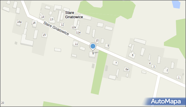 Stare Gnatowice, Stare Gnatowice, 8, mapa Stare Gnatowice