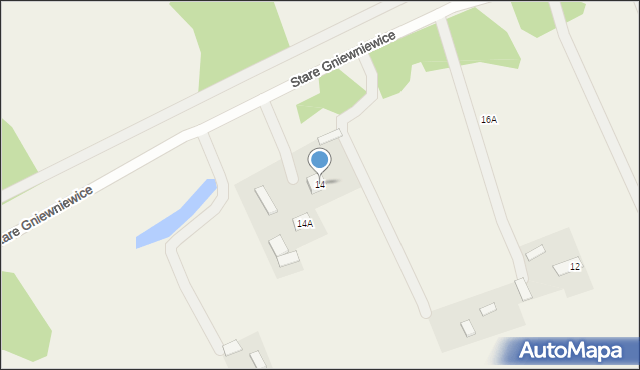 Stare Gniewniewice, Stare Gniewniewice, 14, mapa Stare Gniewniewice