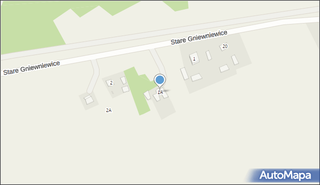 Stare Gniewniewice, Stare Gniewniewice, 1A, mapa Stare Gniewniewice