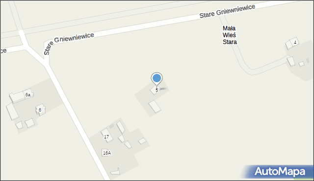 Stare Gniewniewice, Stare Gniewniewice, 5, mapa Stare Gniewniewice
