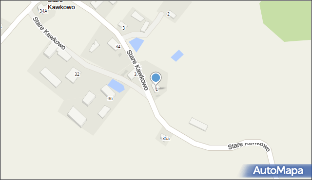 Stare Kawkowo, Stare Kawkowo, 1, mapa Stare Kawkowo